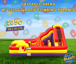 Obstacle Arena w/ Slide & Rock Climbing Pyramid